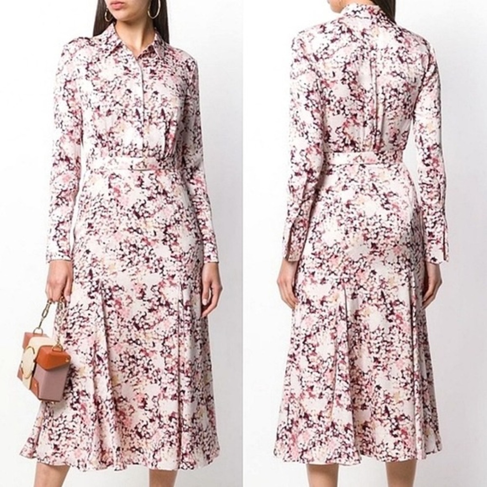 Equipment floral Print Satin Shirt Dress